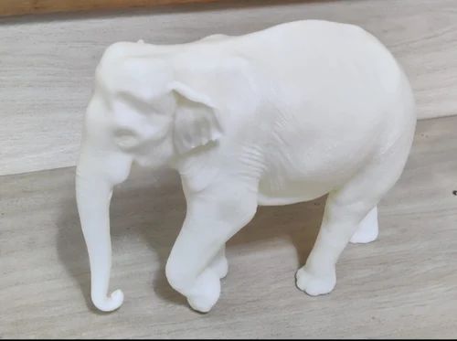 White Elephant Fiber Statue 3D print and SLA technology, For Interior Decor