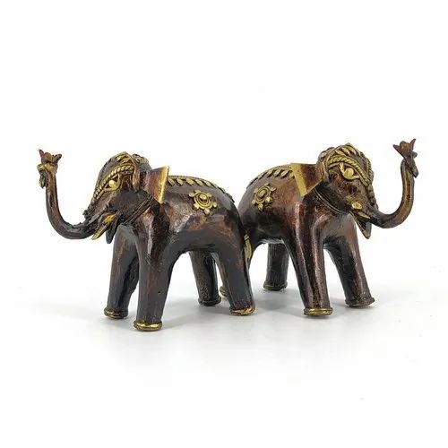 Bronze color Hand Crafted Brass Elephant, For Decoration