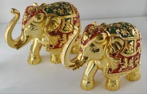 Resin Gold Plated Elephant, For Interior Decor