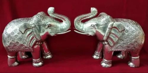 1 Ft Silver Elephant Statue