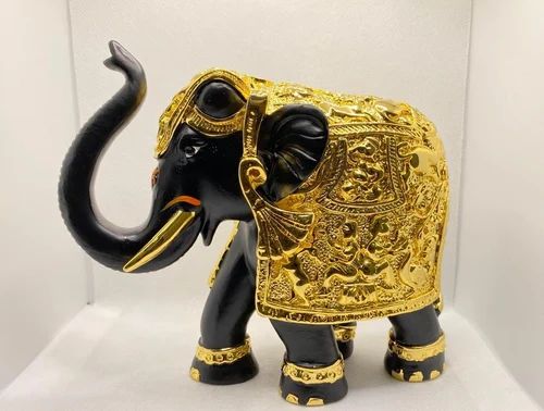 Gold Plated black body elephant