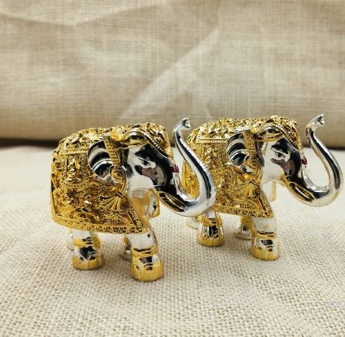 Golden 24 k Gold Plated Elephants 3 inch, For Promotional Use