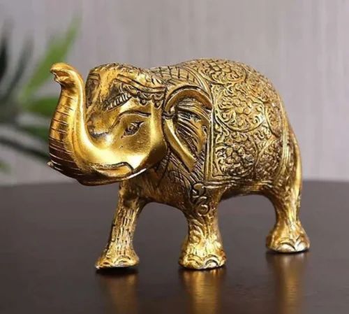 Golden Gold Plated Elephant, For Interior Decor