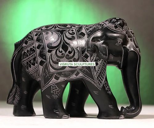 5 Inch Hand Carved Stone Elephant Statue