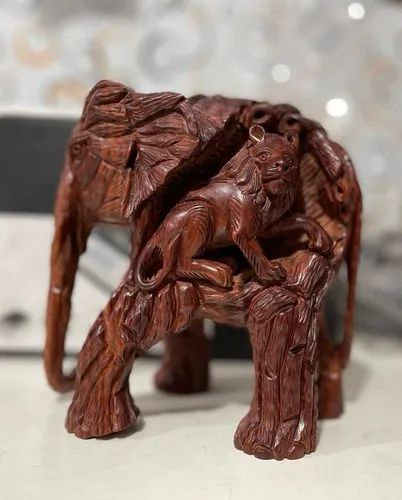 Antique Design Pure Red Sandalwood Elephant