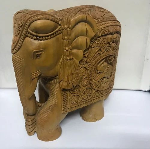 Sandalwood Carved Elephant Statue