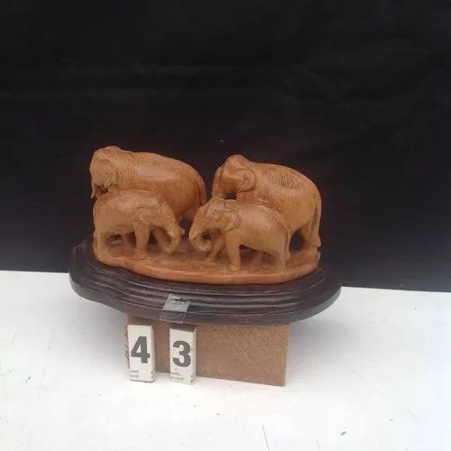 Standing Elephants SKIN COLOUR POLISH SANDALWOOD ELEPHANT GROUPS ..2.5