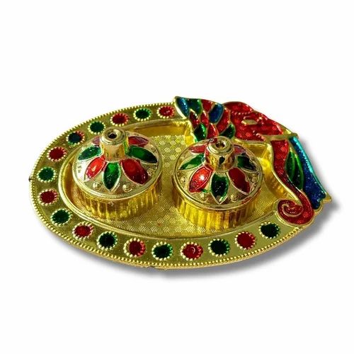 Oval Elephant Meenakari Pack of 12
