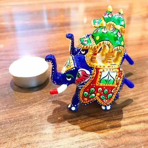 Alloy 3 Inch Elephant Pair Showpiece