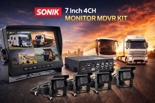AHD SONIK 7 inch 4ch monitor mdvr kit for Truck Bus