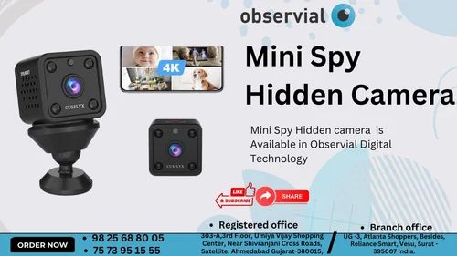 Black Mini Spy Camera Hidden Camera, For Security