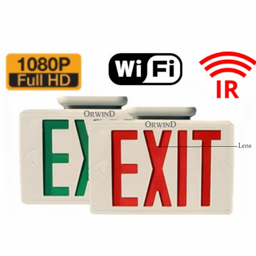 Exit Sign Board With Inbuilt Camera - O2901 Wireless Live Streaming Camera Inside Exit Board