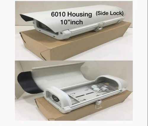 White Metal 10"INCH SIDE LOCK CCTV CAMERA OUTDOOR HOUSING
