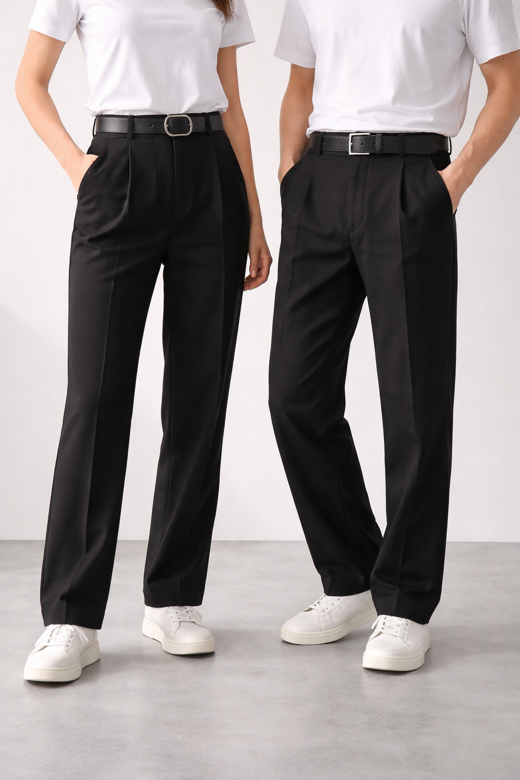 Belted Black Trouser
