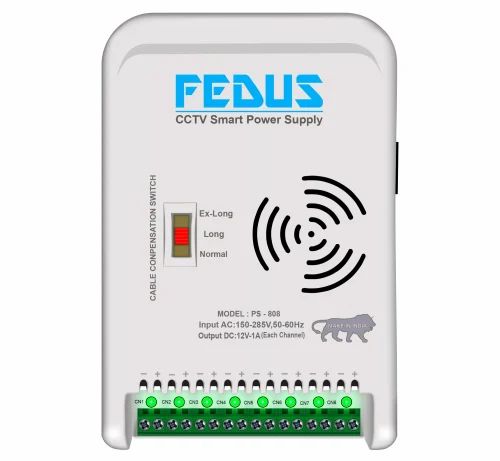 FEDUS 8 Channel SMPS for CCTV, Power Supply Adapter for Up to 8 CCTV Security Cameras