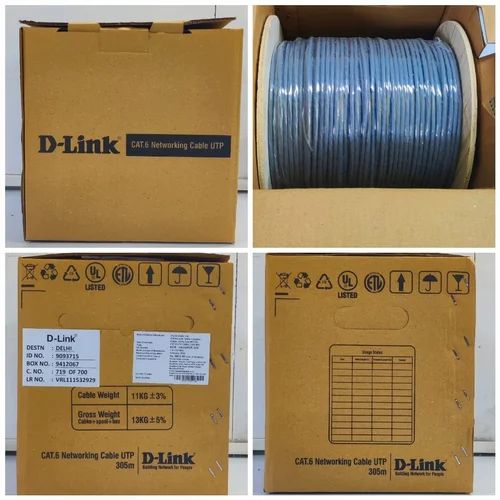 D Link Cat 6 UTP Cable 305 Meter, Copper