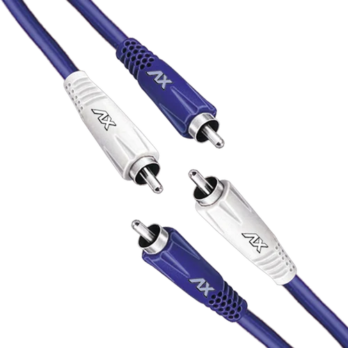 Blue And White PVC 2 RCA-2RCA Twin Coaxial Cable ( Heavy), Music System
