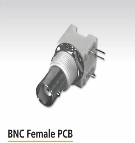 Mild Steel BNC Female Right Angle PCB Mount Connector, 50 GHz