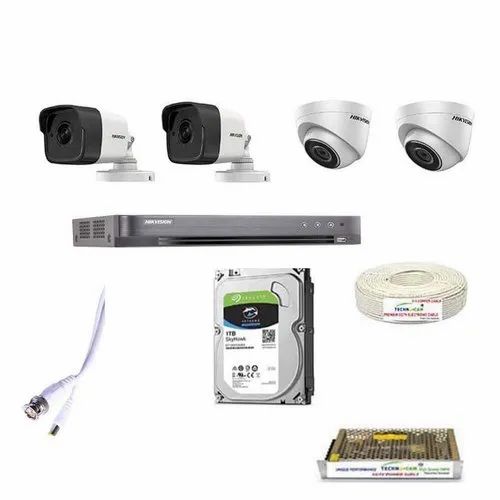 Hikvision Full Hd 5mp Cameras 2 Bullet Cameras 2 Dome Cameras Combo Kit
