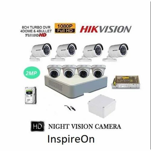 2MP Hikvision 8 Camera Kit, For Outdoor Use, Lens Size: 3.6mm