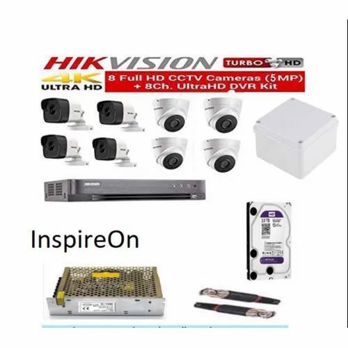 5MP Hikvision 8 Camera Kit, 20m