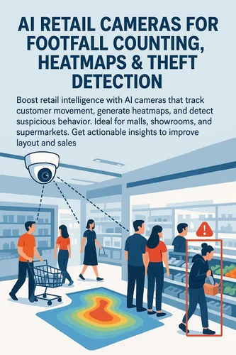 A Mount AI Retail Cameras for Footfall Counting, Heatmaps & Theft Detection