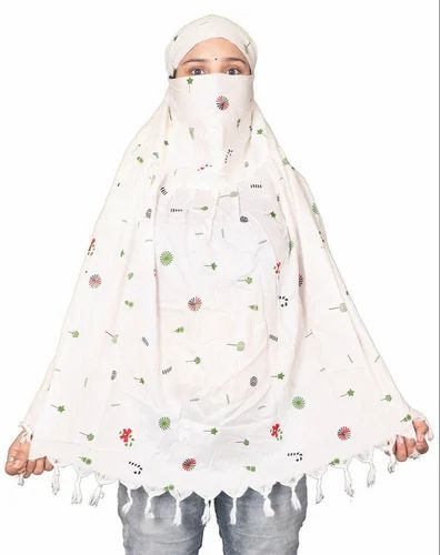 Eloska World Women Fancy Scarves Cotton Rayon Blend Printed Burqa With Hijab