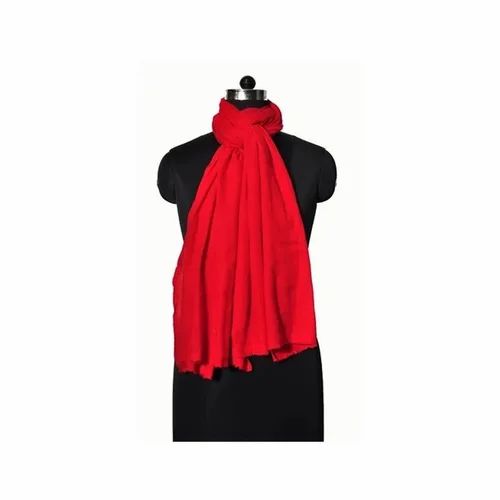 Red Wool Nylon Plain Stole