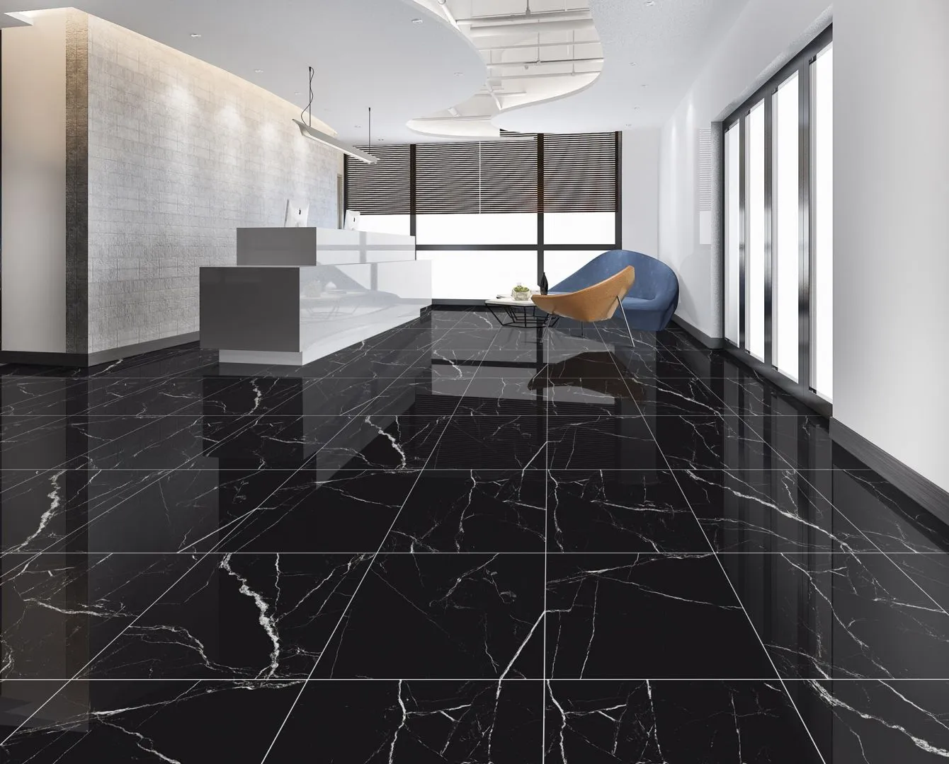 Erica Volcano Black Modern Kitchen Tiles
