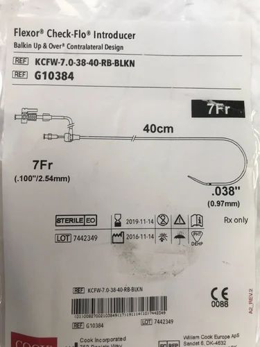 FLEXOR CHECK - FLO INTRODUCER 7FR, G10384, COOK
