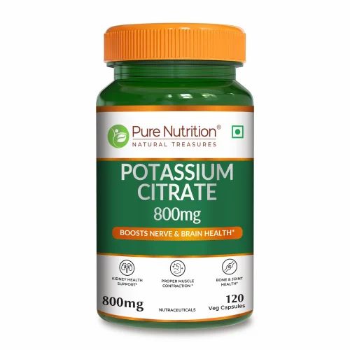 Pure Nutrition Potassium Citrate Capsule - Food Grade, 99% Purity