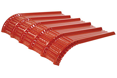 Red Galvanized Crimp Curved Sheet