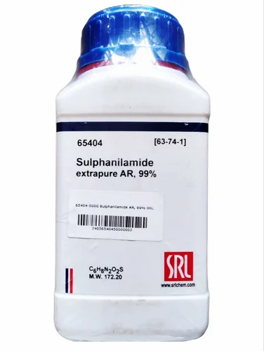 SRL Sulphanilamide extrapure AR Grade, 99%, 500gm, CAS: 63-74-1, Grade Standard: Reagent Grade