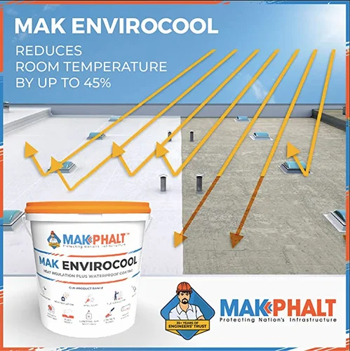 Mak Enviro Cool Heat Insulation and Waterproofing Coating, Thickness: 500 Microns (in Two Coats)