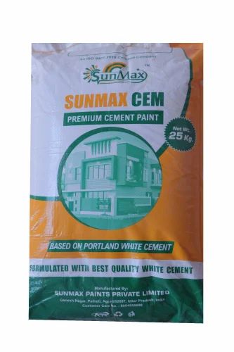 White Sunmax Premium Cement Paint, 25 kg