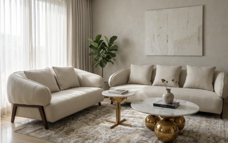 Curved Barrel-Back Sofa