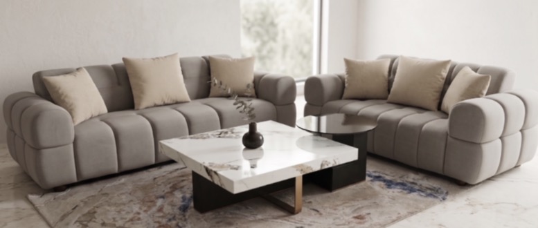 bubble channel-tufted sofa