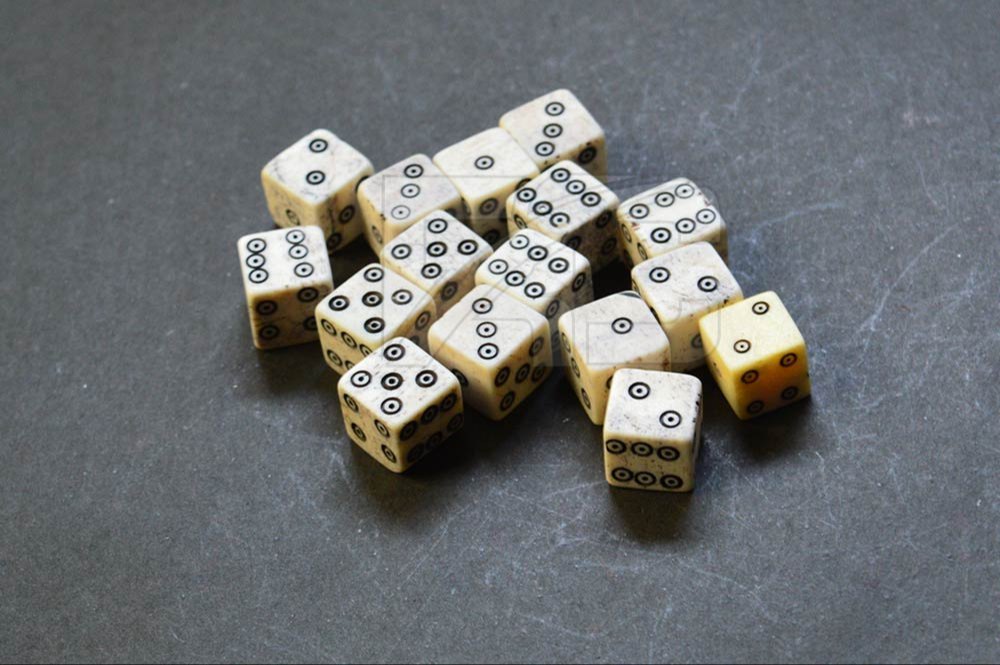 Square Polished Natural Bone Dice