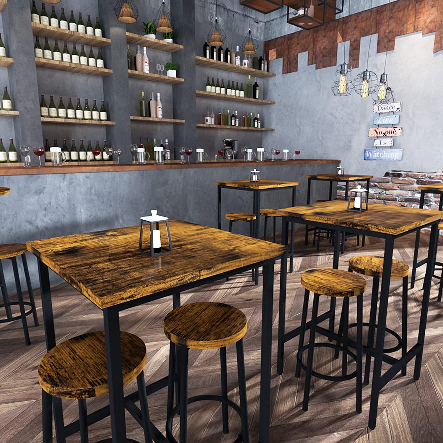 Modern Bar Stool with Wooden Back