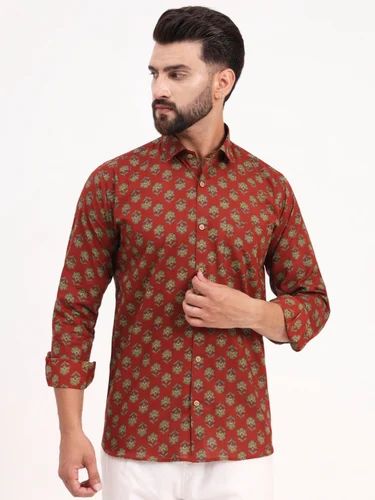 Millennial Men Maroon Floral Printed Shirt