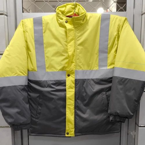 Yellow Polyester Reflective Safety Jacket (120 GSM)
