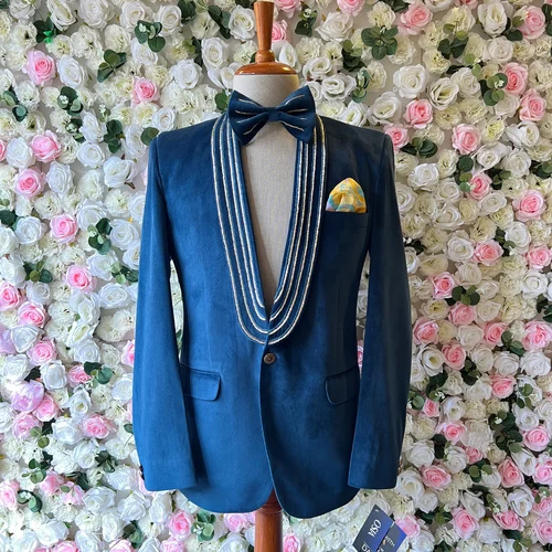 Wedding Plain Silk Velvet Tuxedo Suit