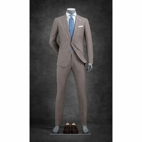 Formal Plain Mens Rust Super 110"s Wool Suit