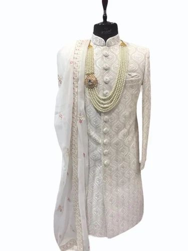 Angrakha Mens Fancy Sherwani, Embroidered, 38