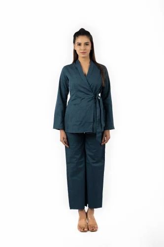 Cotton Blazer Co-ord Blue, For Garments