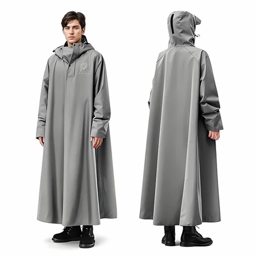Long Rain Coat Waterproof Raincoat For Adults Reusable Hooded Rain Poncho B0G6Z1DMY6