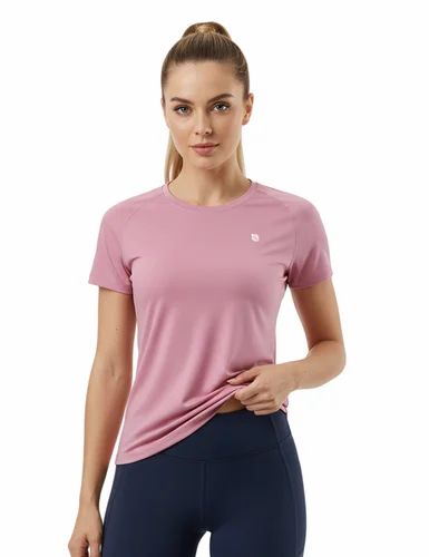 Women Cooling Workout T Shirt with Seamless 3D AirLayer Tech Quick Dry Pink M B0FC1YF1XH
