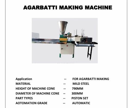 Mild Steel High speed Automatic Agarbathi Making Machine, Production Capacity: 15 kg/hour, 150-200 strokes/min