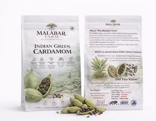 Indian Green Cardamom (Elaichi), Bold Grade, Kerala Origin, Bulk Supplier & Exporter