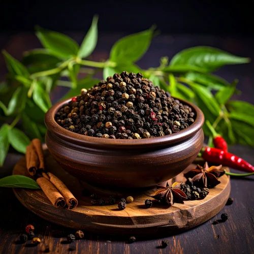 Black Pepper Kali Mirch, 9mm Bold, Whole (Peppercorn)